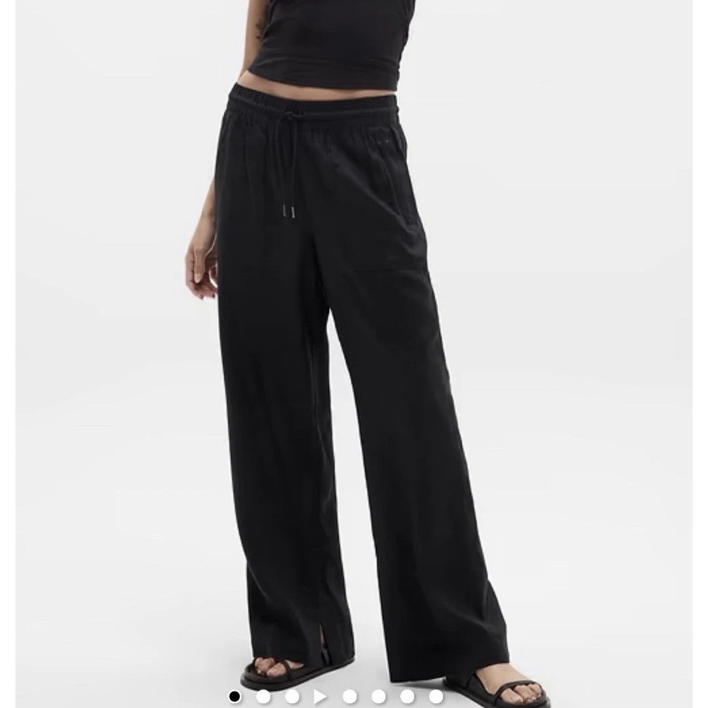 ATHLETA Retreat Linen High Rise Wide Leg Pant 2petite